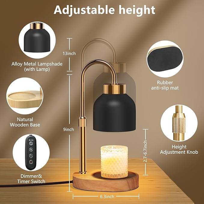 Kerzenwärmerlampe mit Timer und Dimmer.