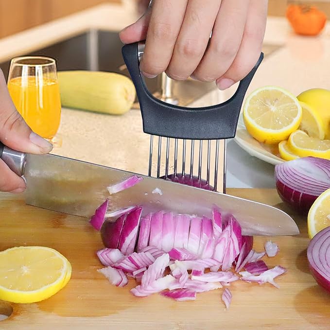 Zwiebelhalter zum Schneiden, Zwiebelschneider, Gemüseschneider,
