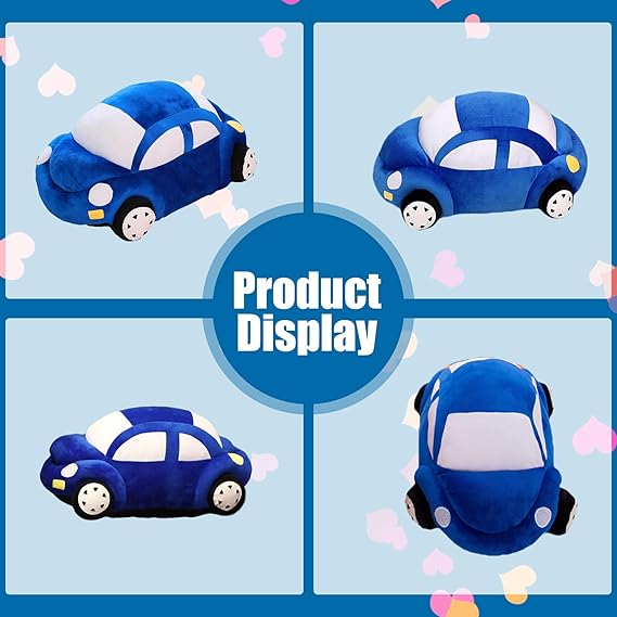 Auto Plüsch Blau Gefülltes Kissen in Autoform Süßes Spielzeug.