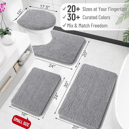 Extra weiche, saugfähige Chenille-Badezimmerteppiche.